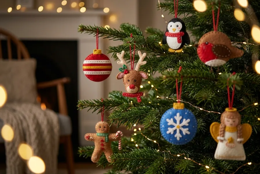 Filz-Anhänger am Christbaum